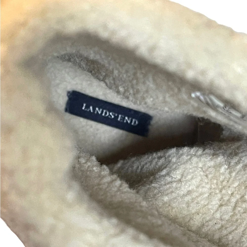 Lands End Gray Suede Boots Sherpa Lined Women’s Size 8.5